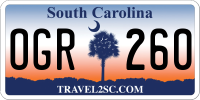 SC license plate OGR260