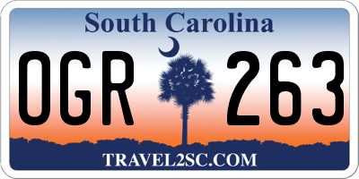 SC license plate OGR263