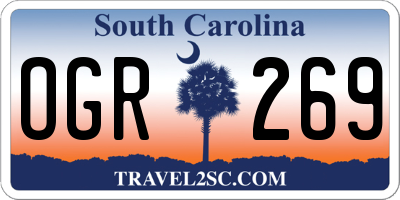 SC license plate OGR269
