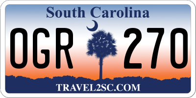 SC license plate OGR270