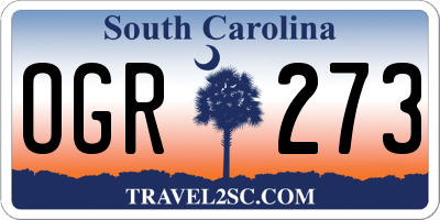 SC license plate OGR273