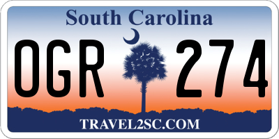 SC license plate OGR274