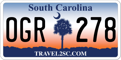 SC license plate OGR278