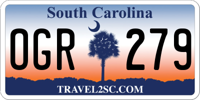 SC license plate OGR279