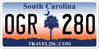 SC license plate OGR280
