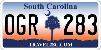 SC license plate OGR283