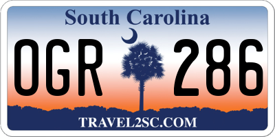 SC license plate OGR286