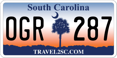 SC license plate OGR287