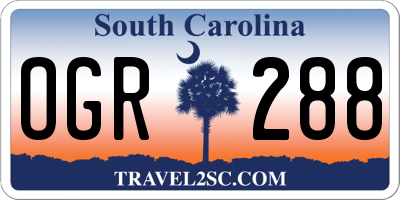 SC license plate OGR288