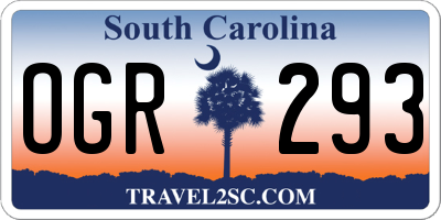 SC license plate OGR293