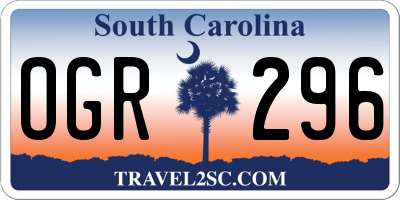 SC license plate OGR296