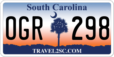 SC license plate OGR298