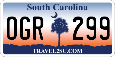 SC license plate OGR299
