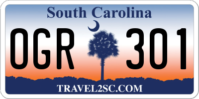 SC license plate OGR301