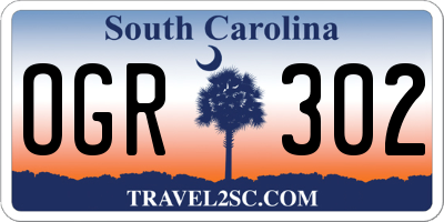 SC license plate OGR302