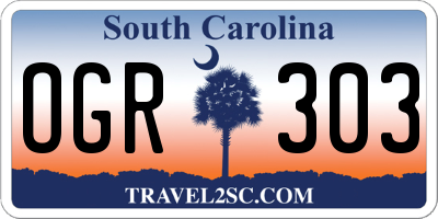 SC license plate OGR303
