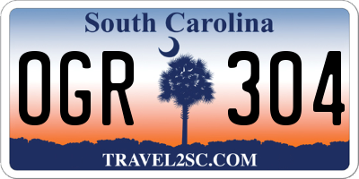 SC license plate OGR304