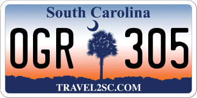 SC license plate OGR305