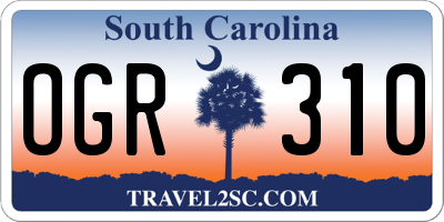SC license plate OGR310