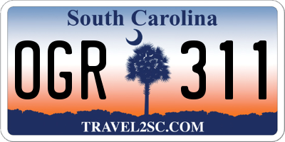SC license plate OGR311