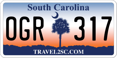 SC license plate OGR317