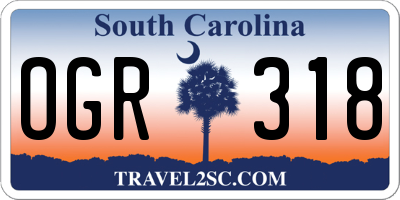SC license plate OGR318