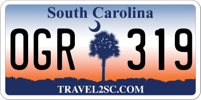SC license plate OGR319