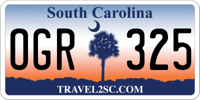 SC license plate OGR325