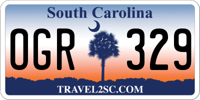 SC license plate OGR329