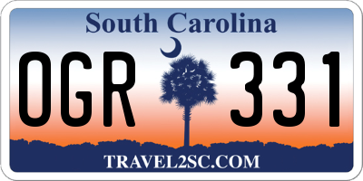 SC license plate OGR331