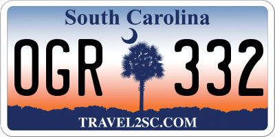 SC license plate OGR332