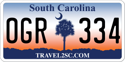 SC license plate OGR334