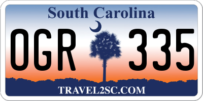 SC license plate OGR335