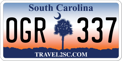 SC license plate OGR337