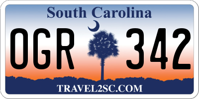 SC license plate OGR342