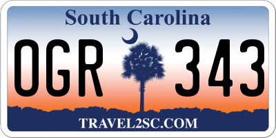 SC license plate OGR343