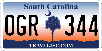 SC license plate OGR344