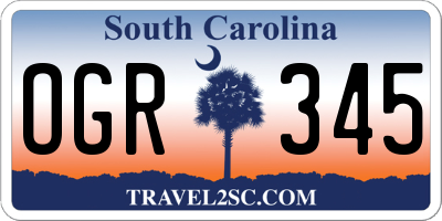SC license plate OGR345