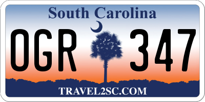 SC license plate OGR347