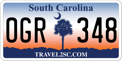 SC license plate OGR348