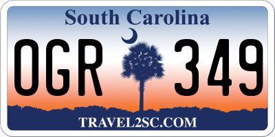 SC license plate OGR349
