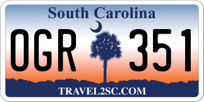 SC license plate OGR351
