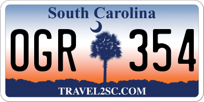 SC license plate OGR354