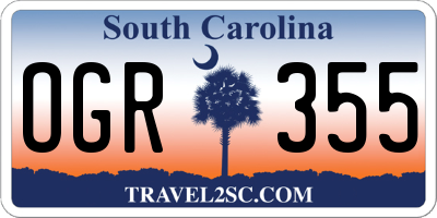 SC license plate OGR355