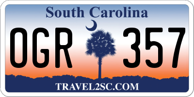 SC license plate OGR357
