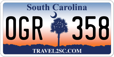 SC license plate OGR358
