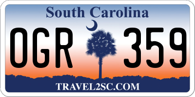 SC license plate OGR359