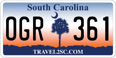 SC license plate OGR361