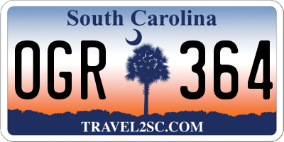 SC license plate OGR364