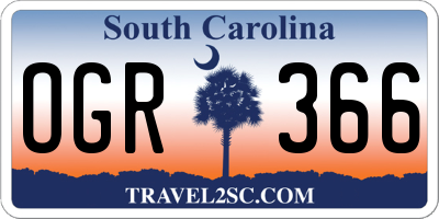 SC license plate OGR366